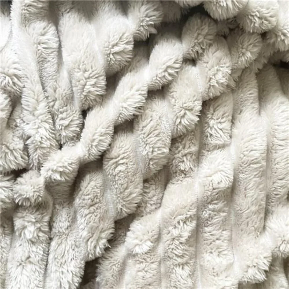 NEW West Elm Boho White Knit Sherpa Ultra Soft Throw Blanket Bedding - 60